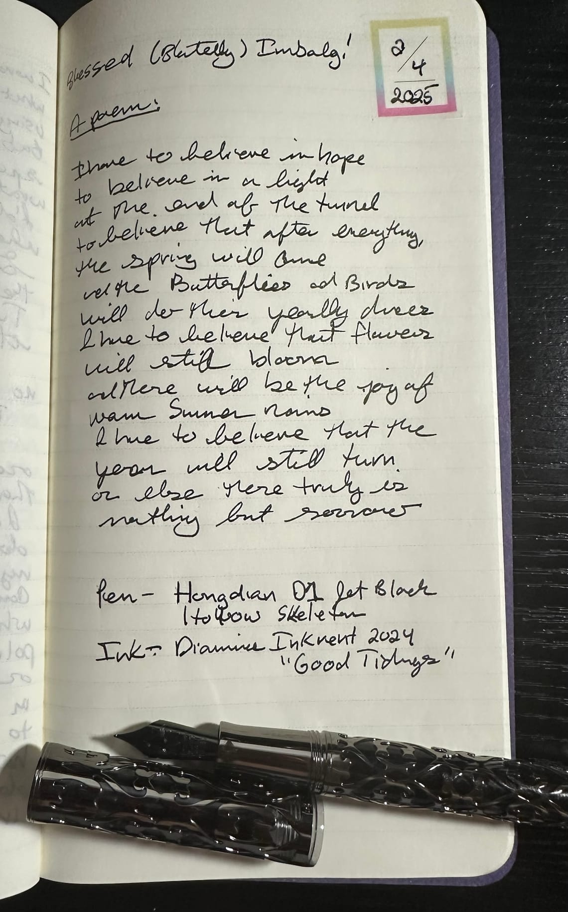 Fountain Pen Thoughts -- February 4