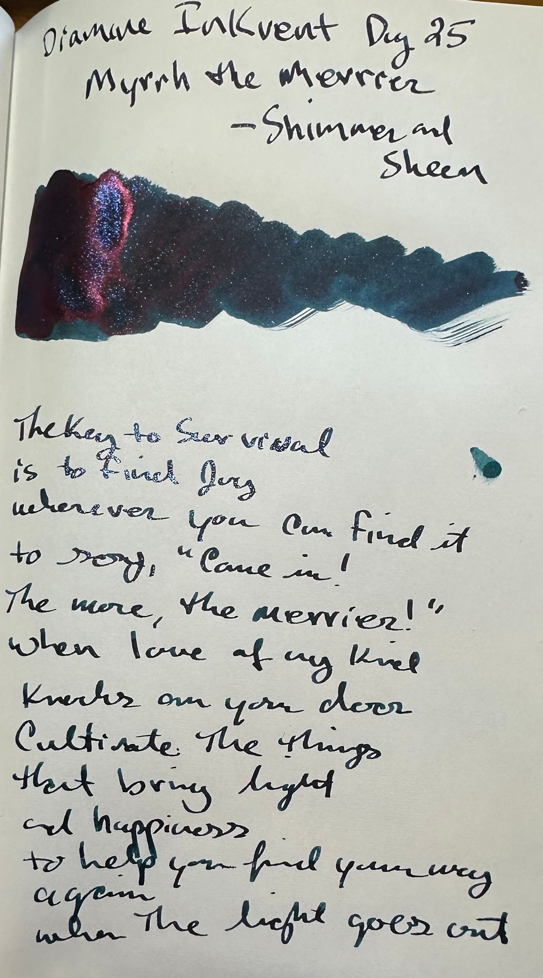 Diamine Inkvent Calendar  -- Day 25