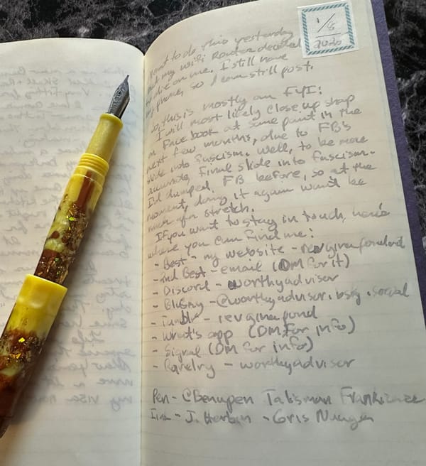 Fountain Pen Thoughts — 8 January